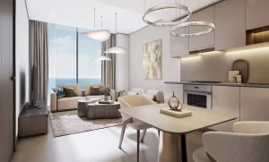 Sea view bedroom at Tranquil Beach Residences Sobha Siniya Island