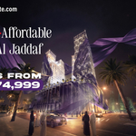 Binghatti Spectre Al Jaddaf twin towers at night with studios from AED 774,999